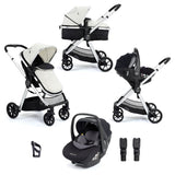 Babymore Mimi Travel System + Pecan Car Seat - Silver