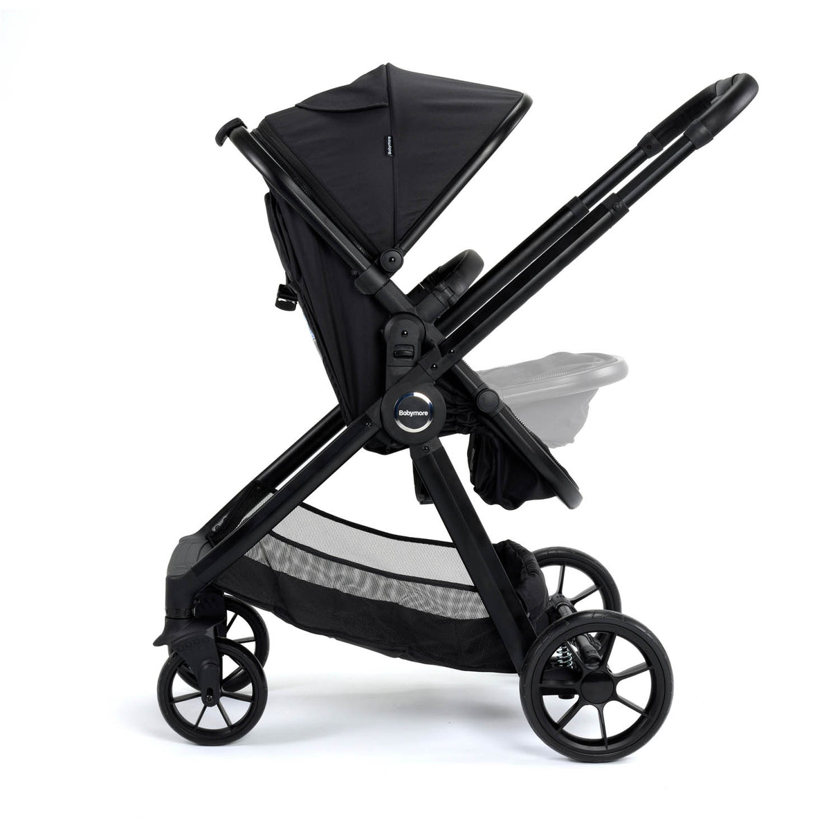 Babymore Mimi Travel System + Pecan Car Seat & Base - Black