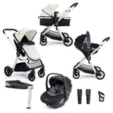 Babymore Mimi Travel System + Pecan Car Seat & Base - Silver
