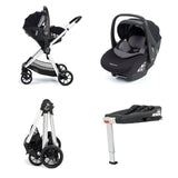Babymore Mimi Travel System + Pecan Car Seat & Base - Silver