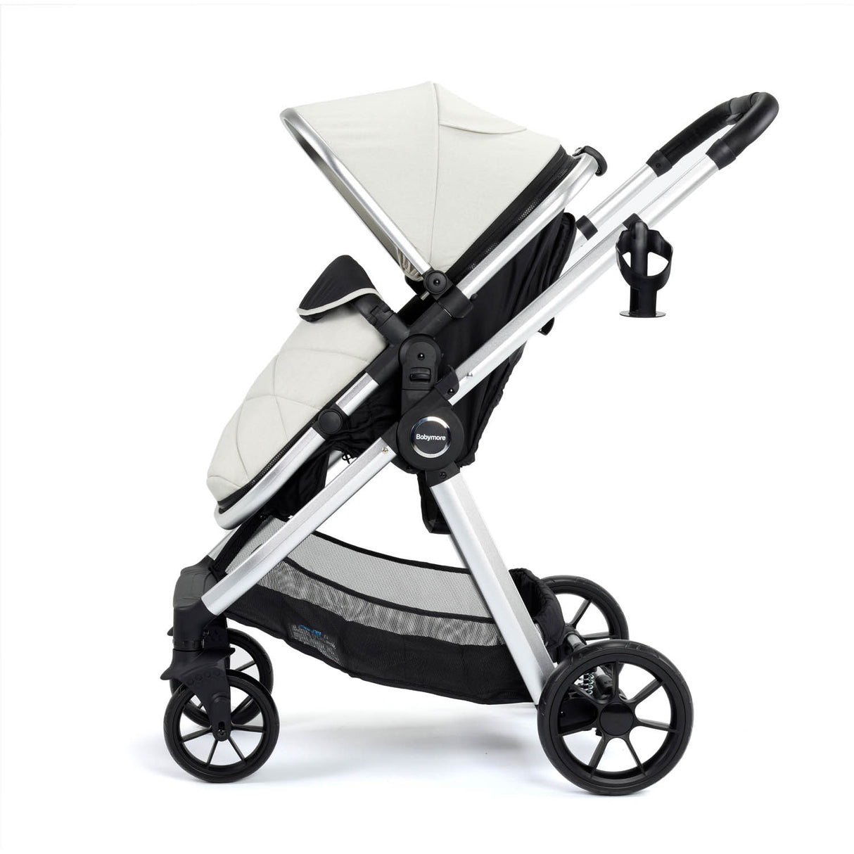 Babymore Mimi Travel System + Pecan Car Seat & Base - Silver