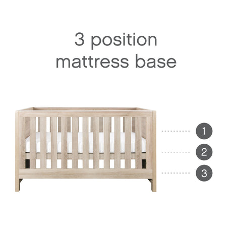 Tutti Bambini Modena Nursery Bundle With CoZee Bedside Crib (6 Piece) - Oak