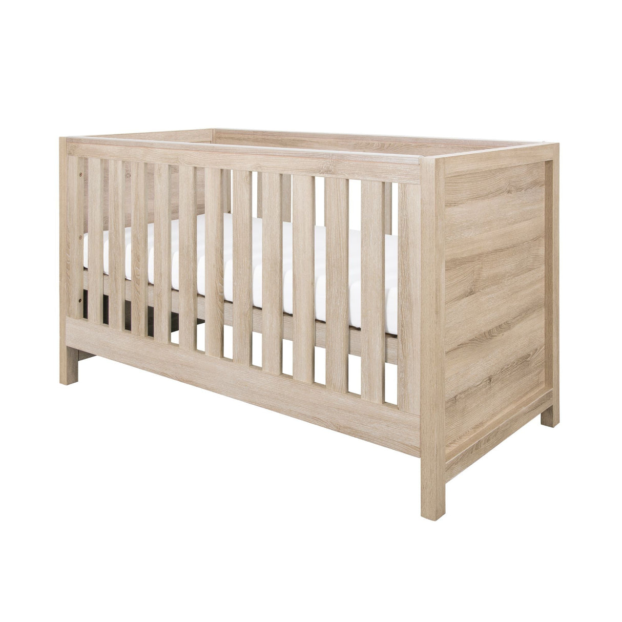 Tutti Bambini Modena Nursery Bundle With CoZee Bedside Crib (6 Piece) - White/Oak