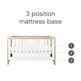 Tutti Bambini Modena Nursery Bundle With CoZee Bedside Crib (6 Piece) - White/Oak