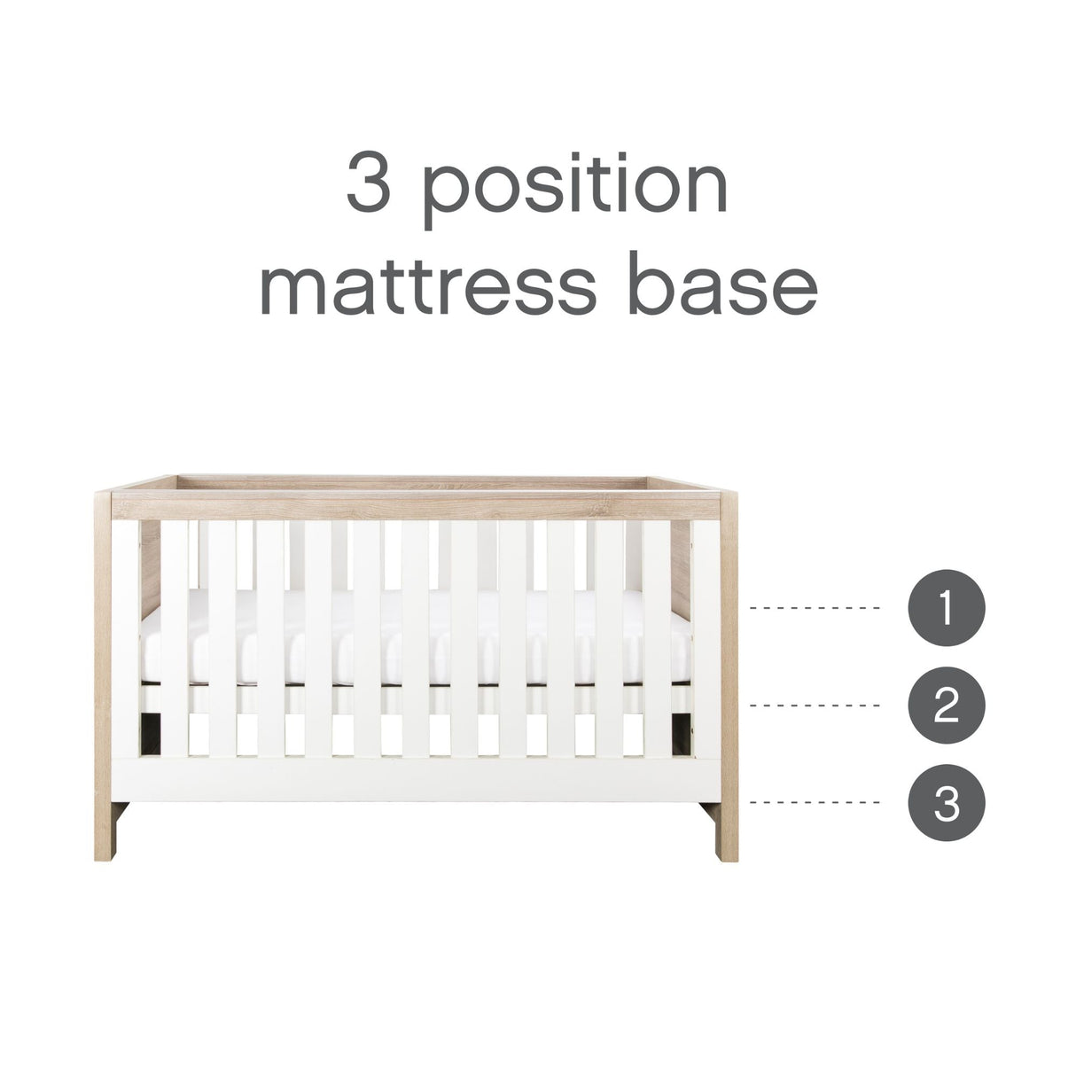 Tutti Bambini Modena 3 Piece Room Set - White & Oak