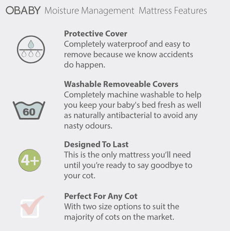 Obaby Moisture Management Mattress -120x60cm