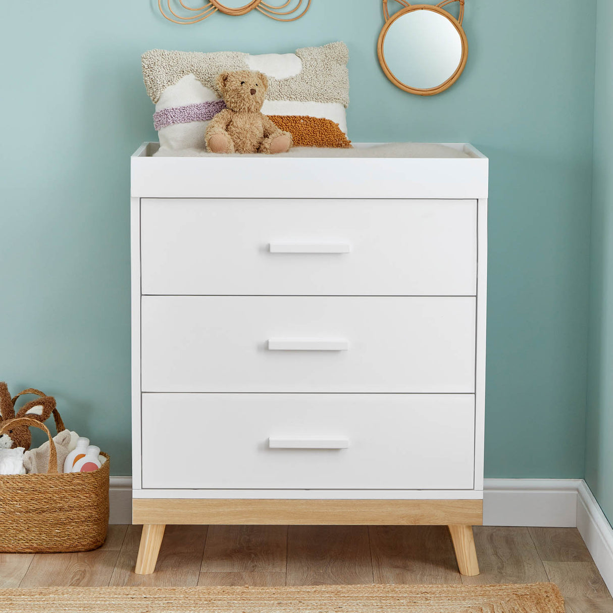 Babymore Mona 2 Piece Nursery Room Set - White