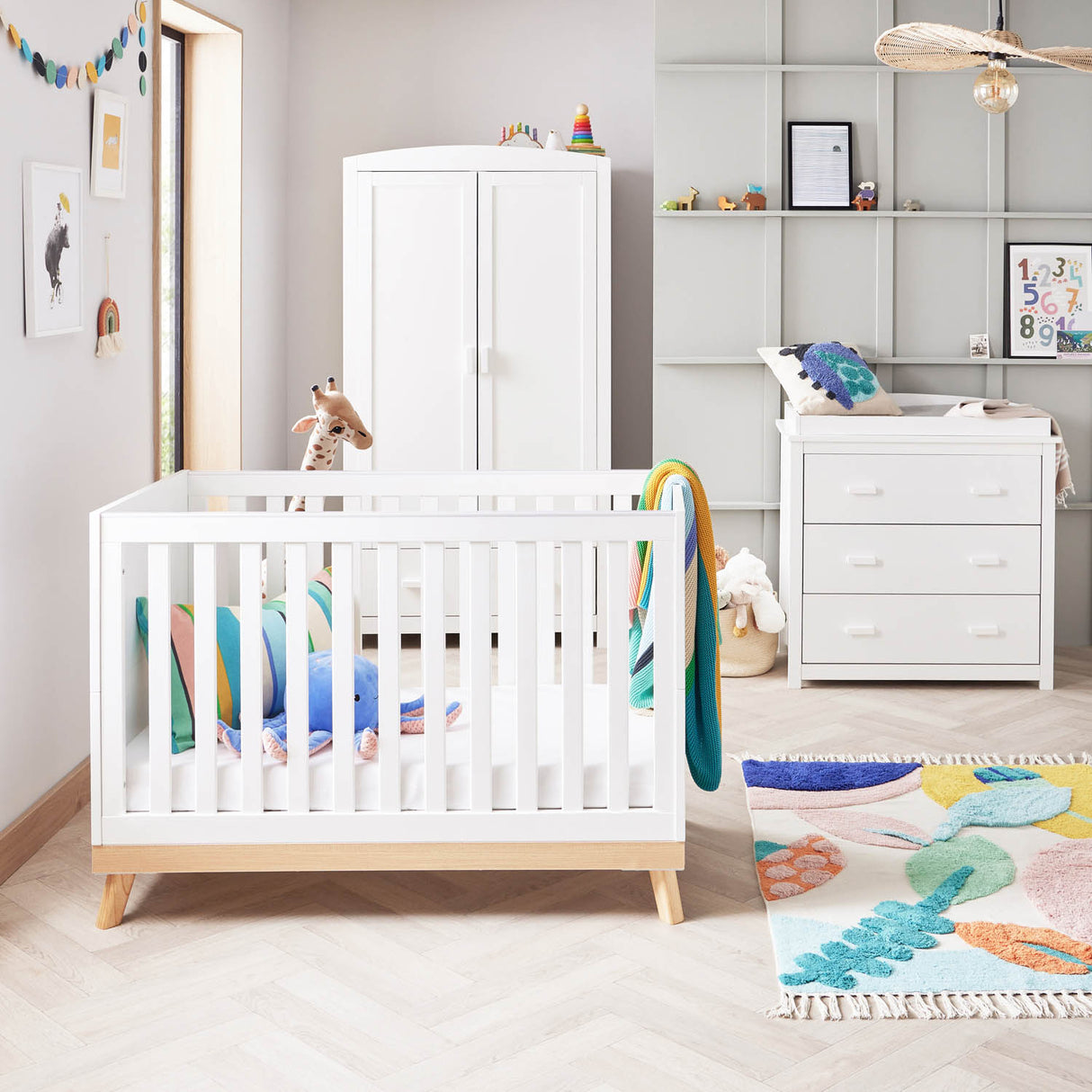 Babymore Mona Mini 3 Piece Universal Room Set - White