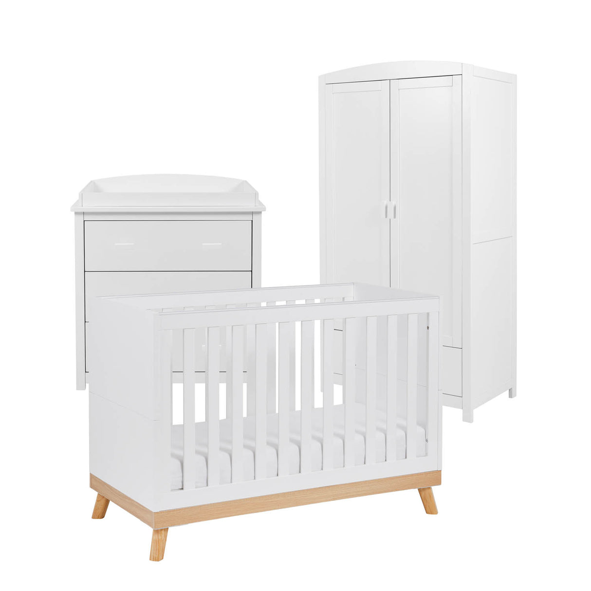 Babymore Mona Mini 3 Piece Nursery Room Set - White