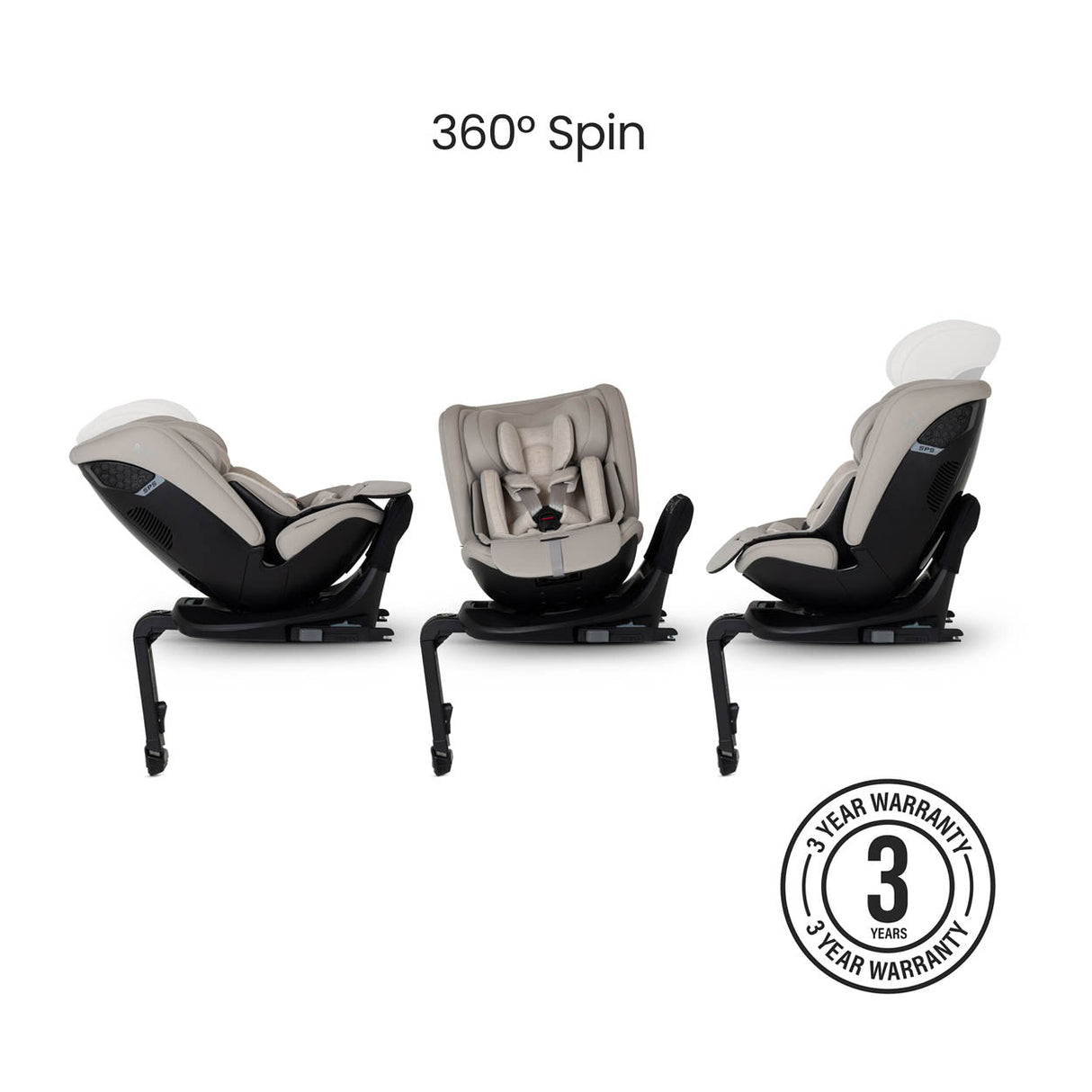 Silver Cross Motion 3 All Size 360 Car Seat - Natural Taupe