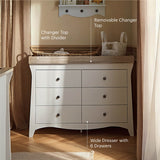 CuddleCo Clara Wide 6 Drawer Dresser & Changer - White & Ash
