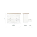 CuddleCo Clara Wide 6 Drawer Dresser & Changer - White & Ash