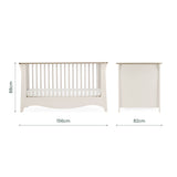 CuddleCo Clara Luxe 2 Piece Nursery Furniture Set (Cot Bed & Dresser) - Cashmere & Ash