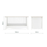 CuddleCo Clara Luxe 2 Piece Nursery Furniture Set (Cot Bed & Dresser) - White & Ash