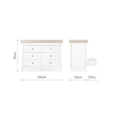 CuddleCo Clara Luxe 2 Piece Nursery Furniture Set (Cot Bed & Dresser) - White & Ash