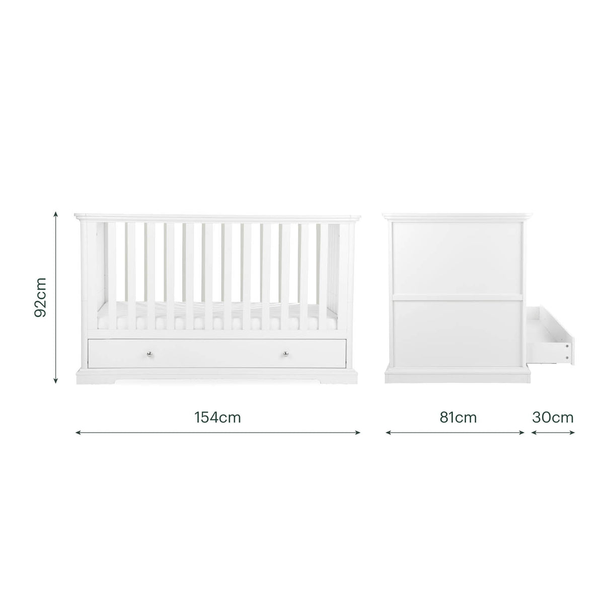 CuddleCo Beaumont 2 Piece Nursery Furniture Set - White