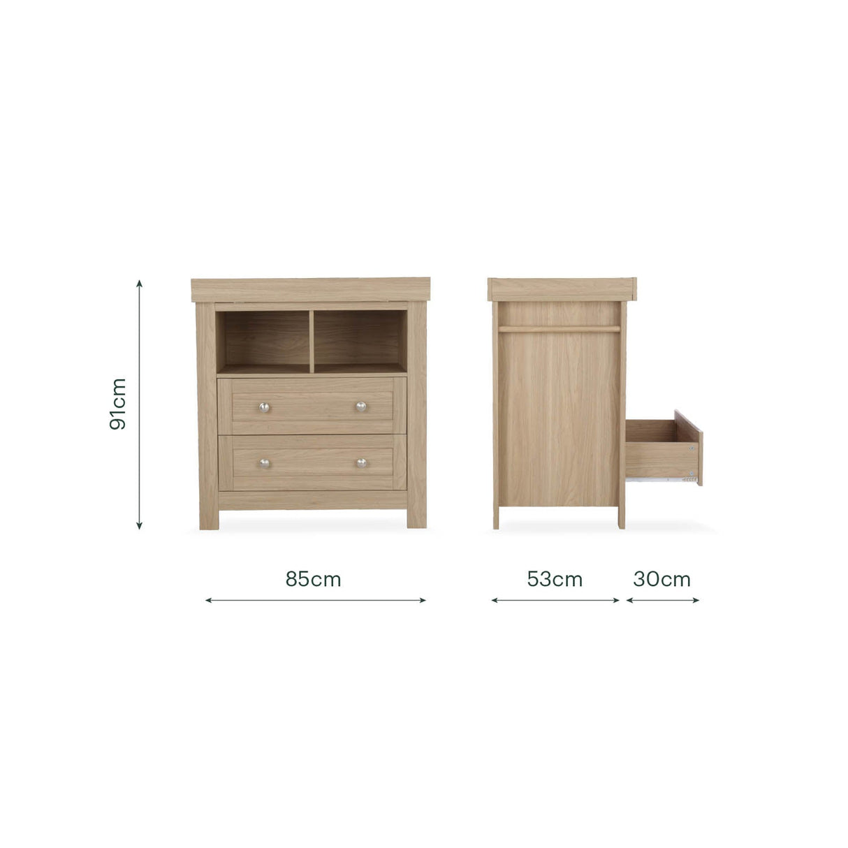 CuddleCo Burford 2 Piece Nursery Furniture Set - Oak
