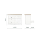 CuddleCo Clara Luxe 3 Piece Nursery Furniture Set (Cot Bed, Dresser & Wardrobe) - White & Ash
