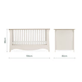 CuddleCo Clara Luxe 3 Piece Nursery Furniture Set (Cot Bed, Dresser & Wardrobe) - Cashmere & Ash
