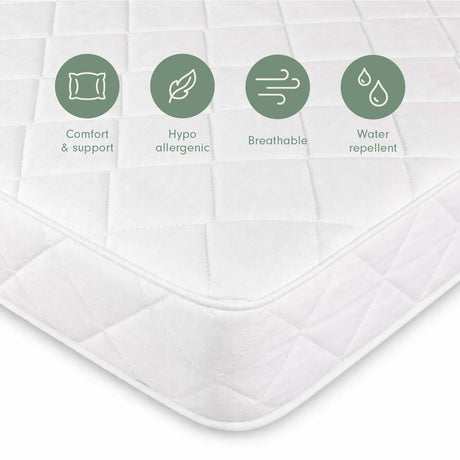 Tutti Bambini Natural Coir Fibre Cot Mattress (60 x 120 cm) - White