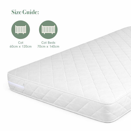 Tutti Bambini Natural Coir Fibre Cot Mattress (60 x 120 cm) - White