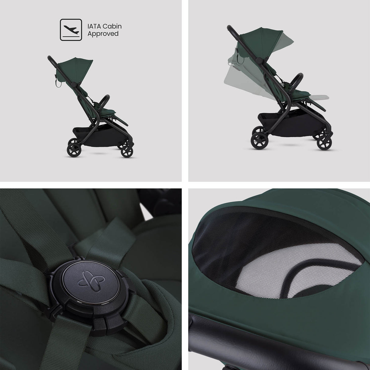 Silver Cross Nia Glide Plus Travel System & Accessories - Conifer