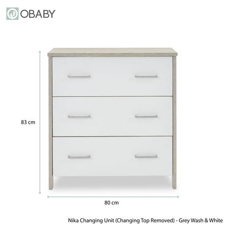 Obaby Nika 2 Piece Room Set - Grey Wash & White