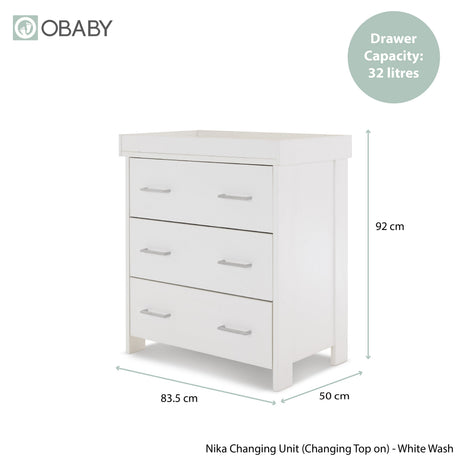 Obaby Nika 2 Piece Room Set - White Wash