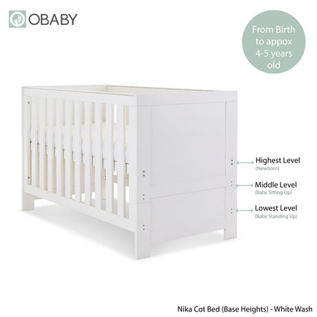 Obaby Nika 2 Piece Room Set - White Wash