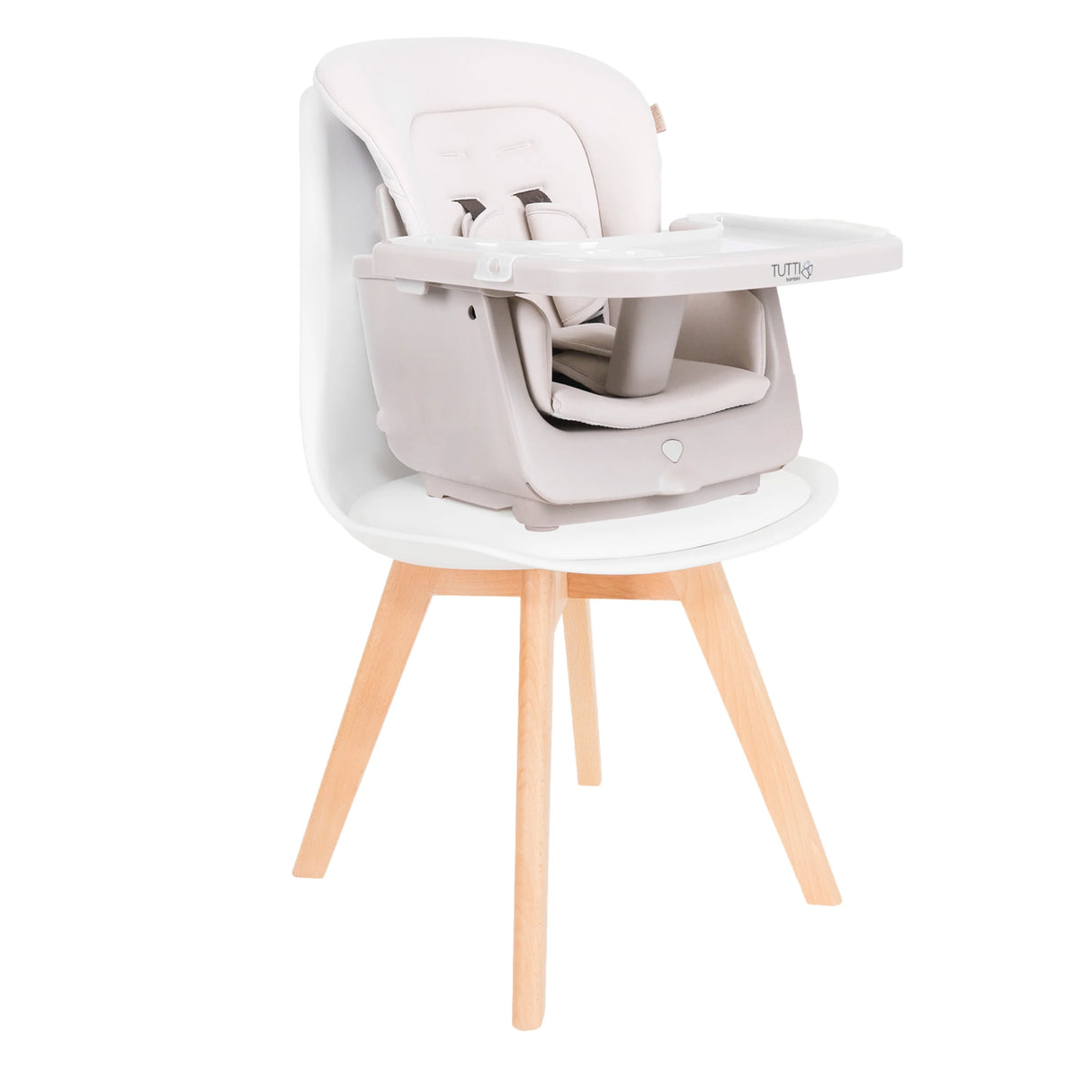 Tutti Bambini Nova Birth to 12 Years Complete Highchair Package - Ecru/Scandinavian Walnut