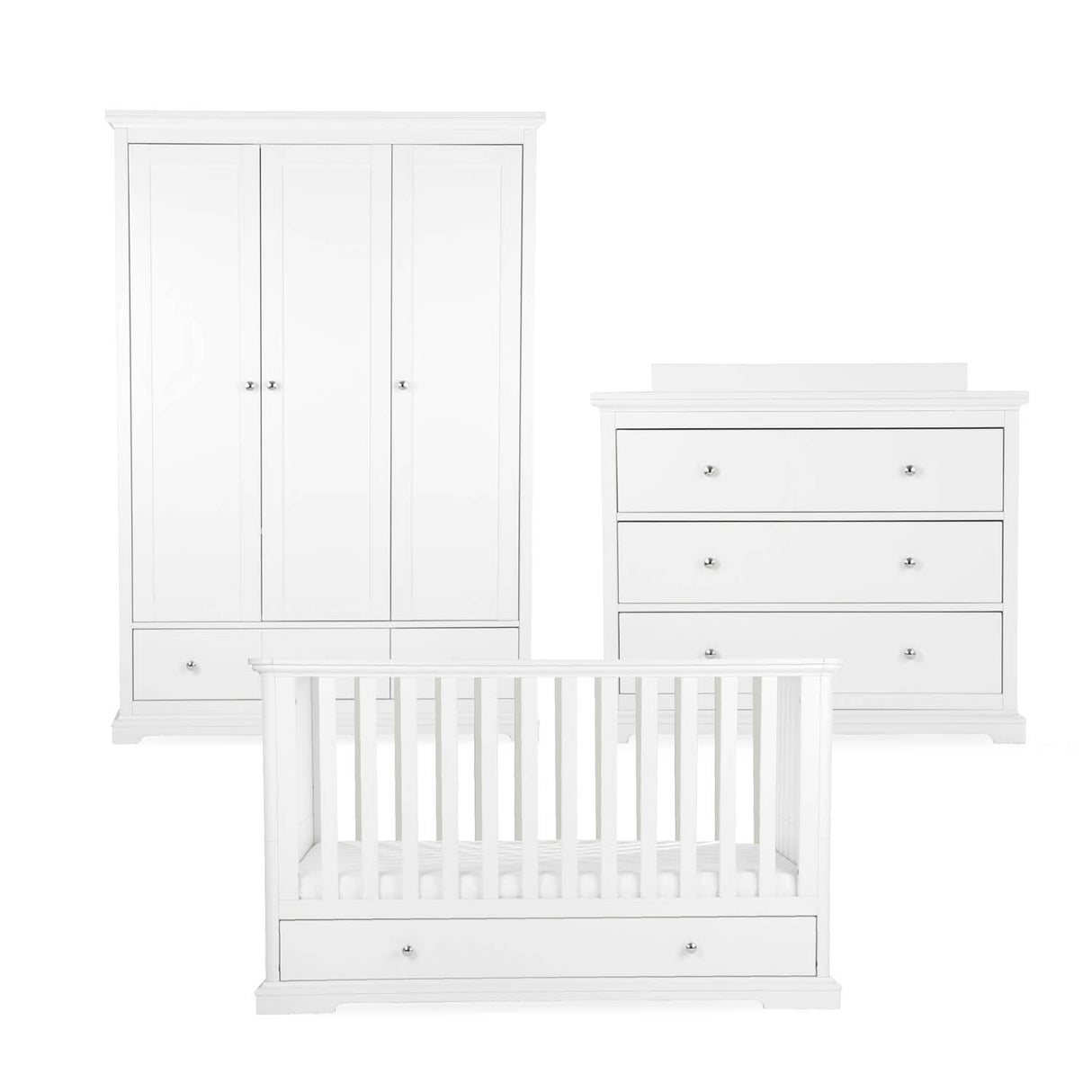 CuddleCo Beaumont 3 Piece Nursery Furniture Set - White