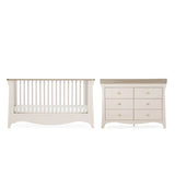 CuddleCo Clara Luxe 2 Piece Nursery Furniture Set (Cot Bed & Dresser) - Cashmere & Ash