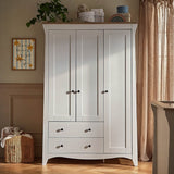 CuddleCo Clara 3 Door Triple Wardrobe - White & Ash