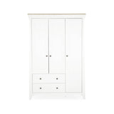 CuddleCo Clara 3 Door Triple Wardrobe - White & Ash