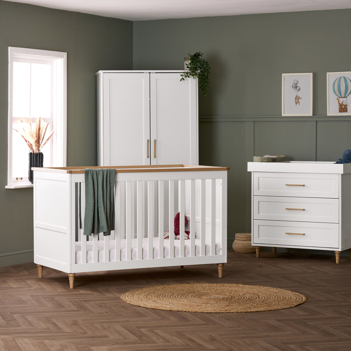 Obaby Orla 3 Piece Room Set - White with Oak