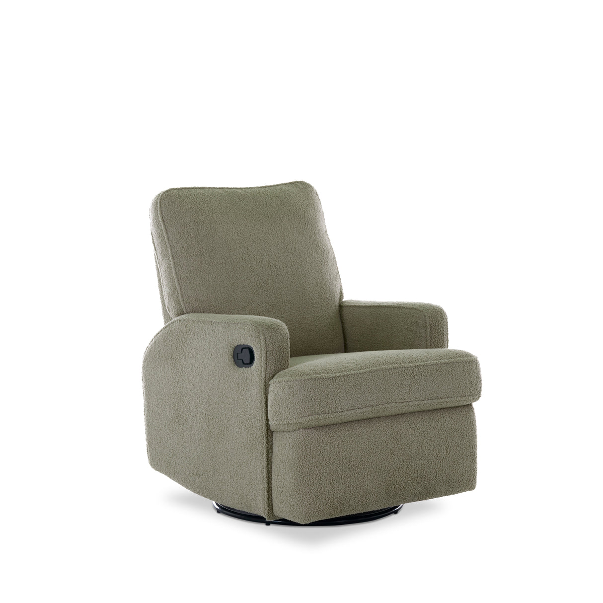 Obaby Madison Swivel Glider Recliner Chair - Teddy Fabric Olive