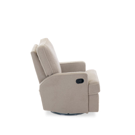 Obaby Madison Swivel Glider Recliner Chair - Teddy Fabric Truffle