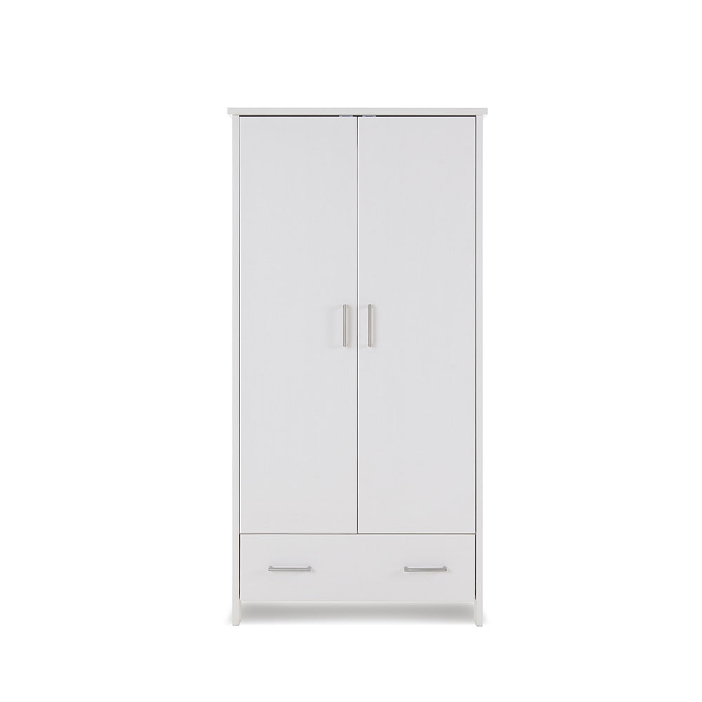 Obaby Nika Double Wardrobe - White Wash