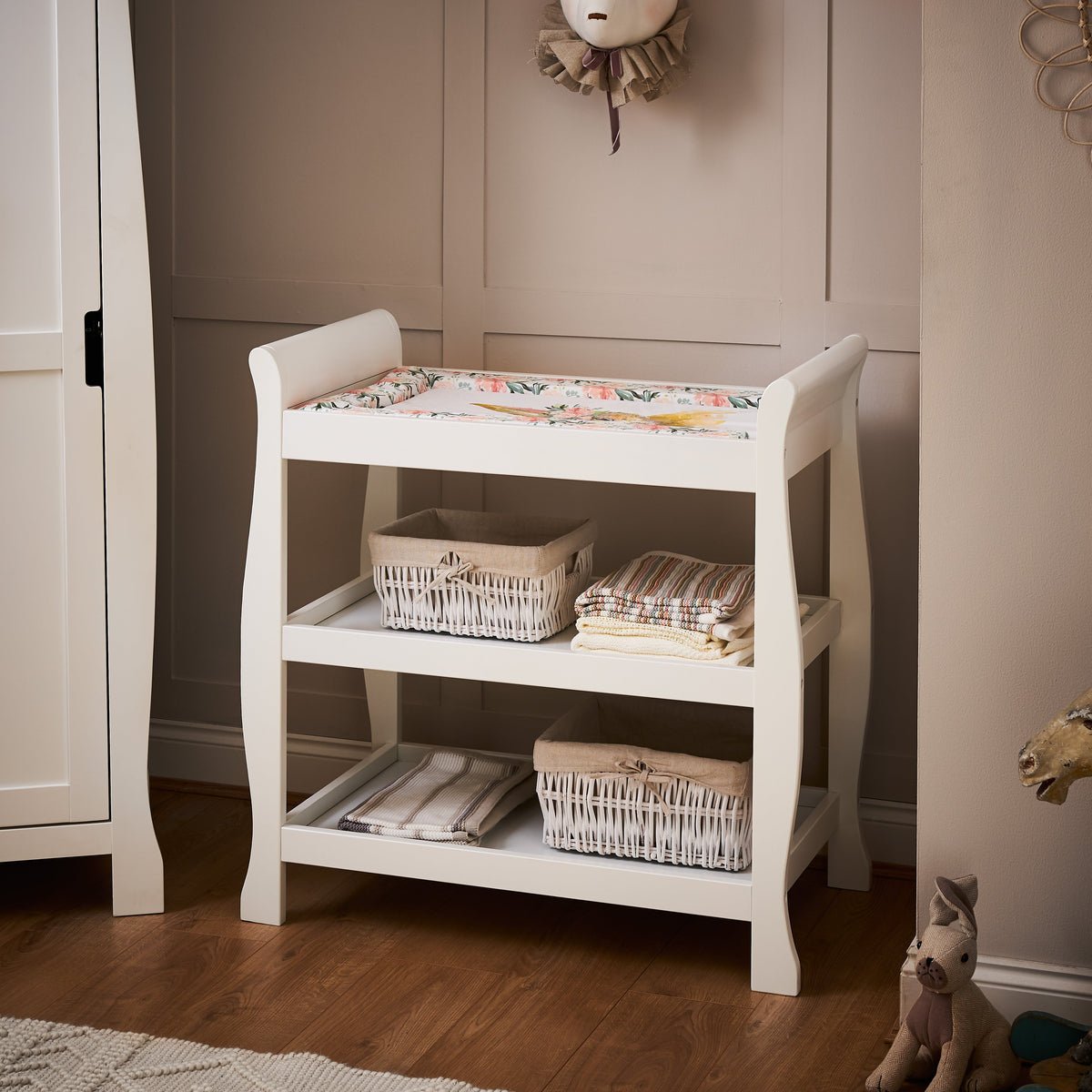 Obaby Stamford Space Saver Sleigh 2 Piece Room Set - White