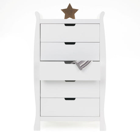 Obaby Stamford Sleigh Tall Chest of Drawers - White