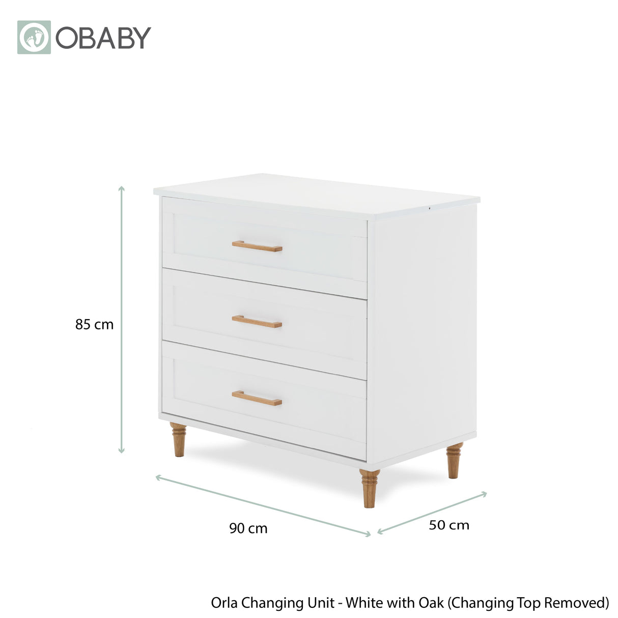 Obaby Orla 3 Piece Room Set - White with Oak