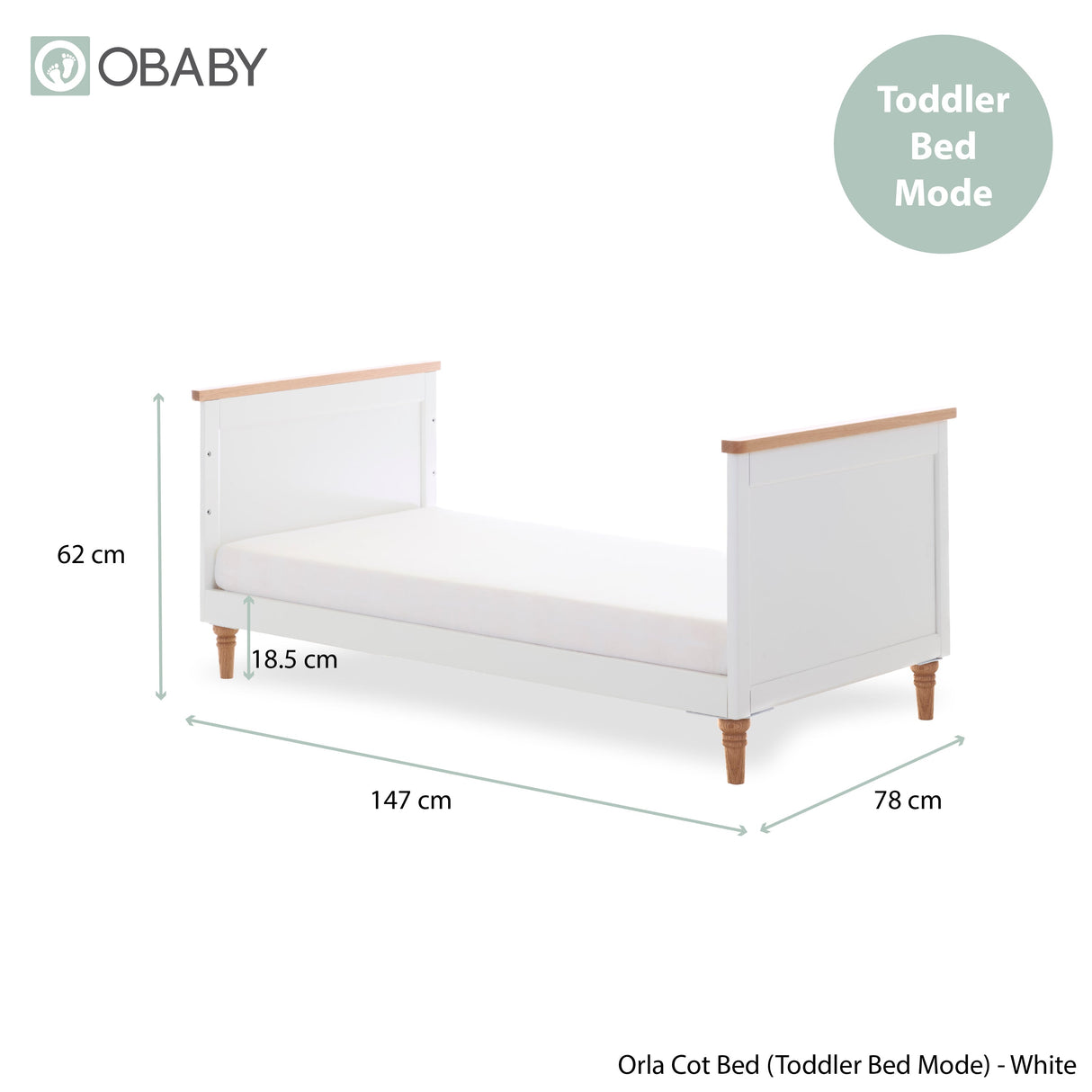 Obaby Orla 3 Piece Room Set - White with Oak