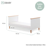 Obaby Orla Cot Bed - White with Oak