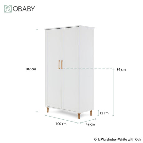 Obaby Orla 3 Piece Room Set - White with Oak