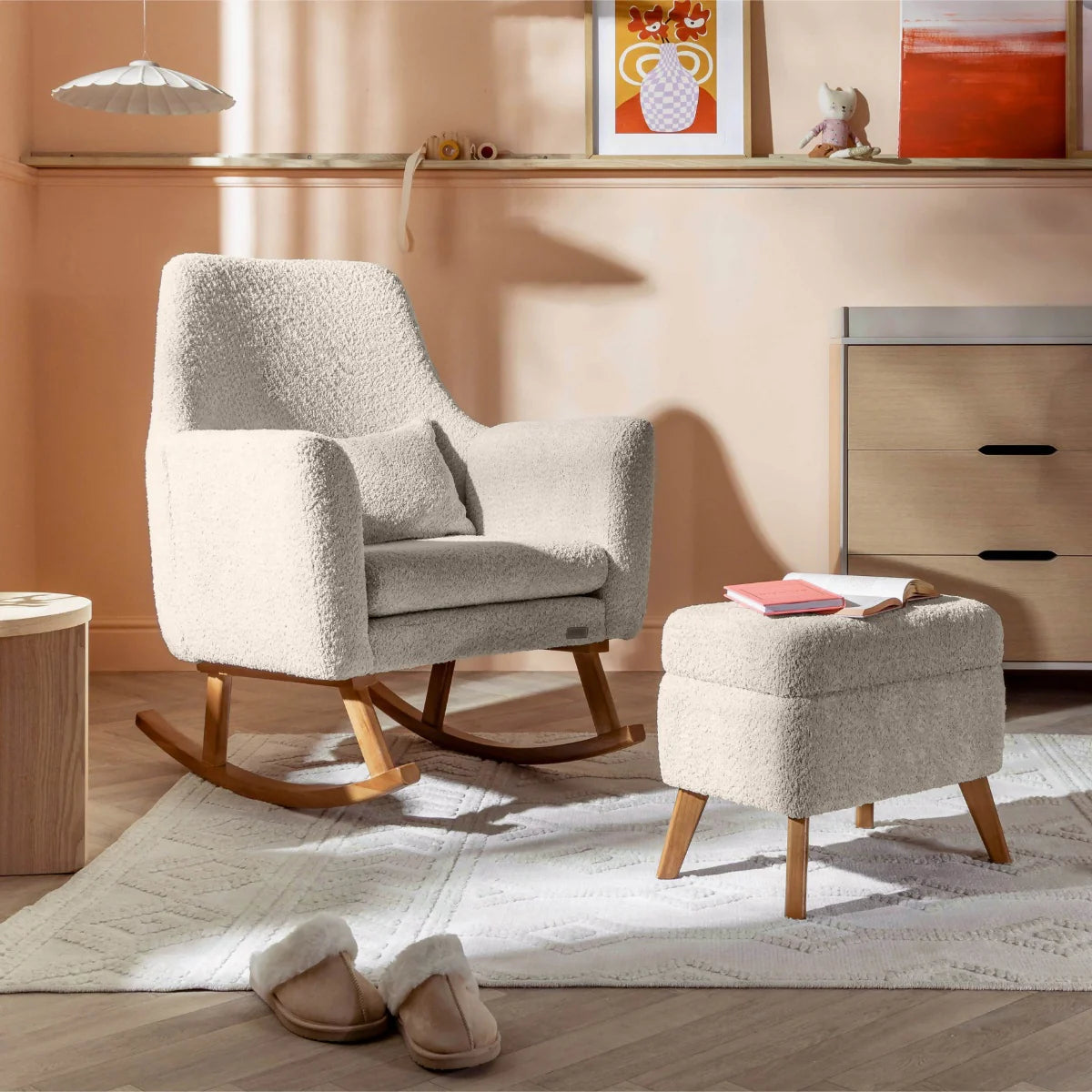 Tutti Bambini Oscar Luxe Rocking Chair & Footstool - Teddy Sage