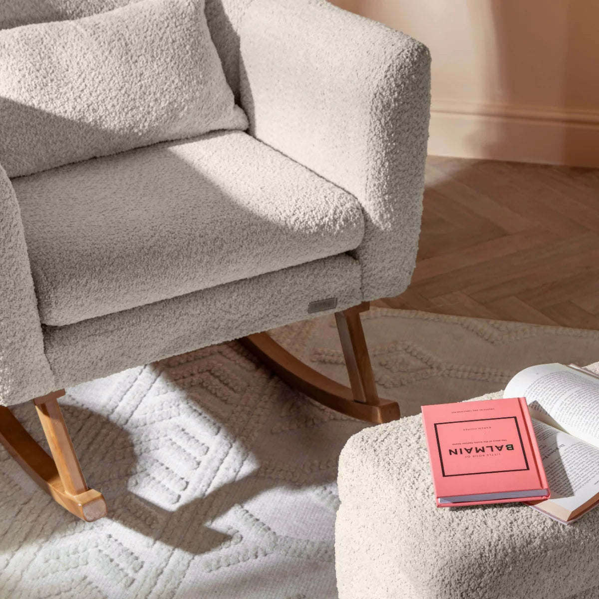 Tutti Bambini Oscar Luxe Rocking Chair & Footstool - Teddy Sage