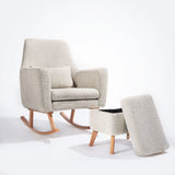 Tutti Bambini Oscar Luxe Rocking Chair & Footstool - Teddy Sage