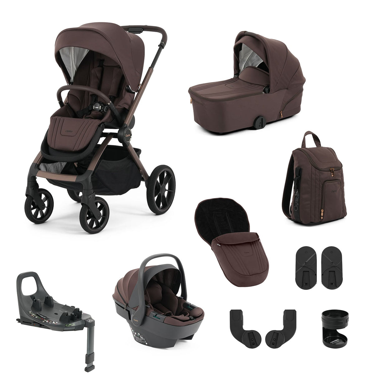 Oyster Vee Luxury Capsule 360 Travel System Bundle - Chocolate
