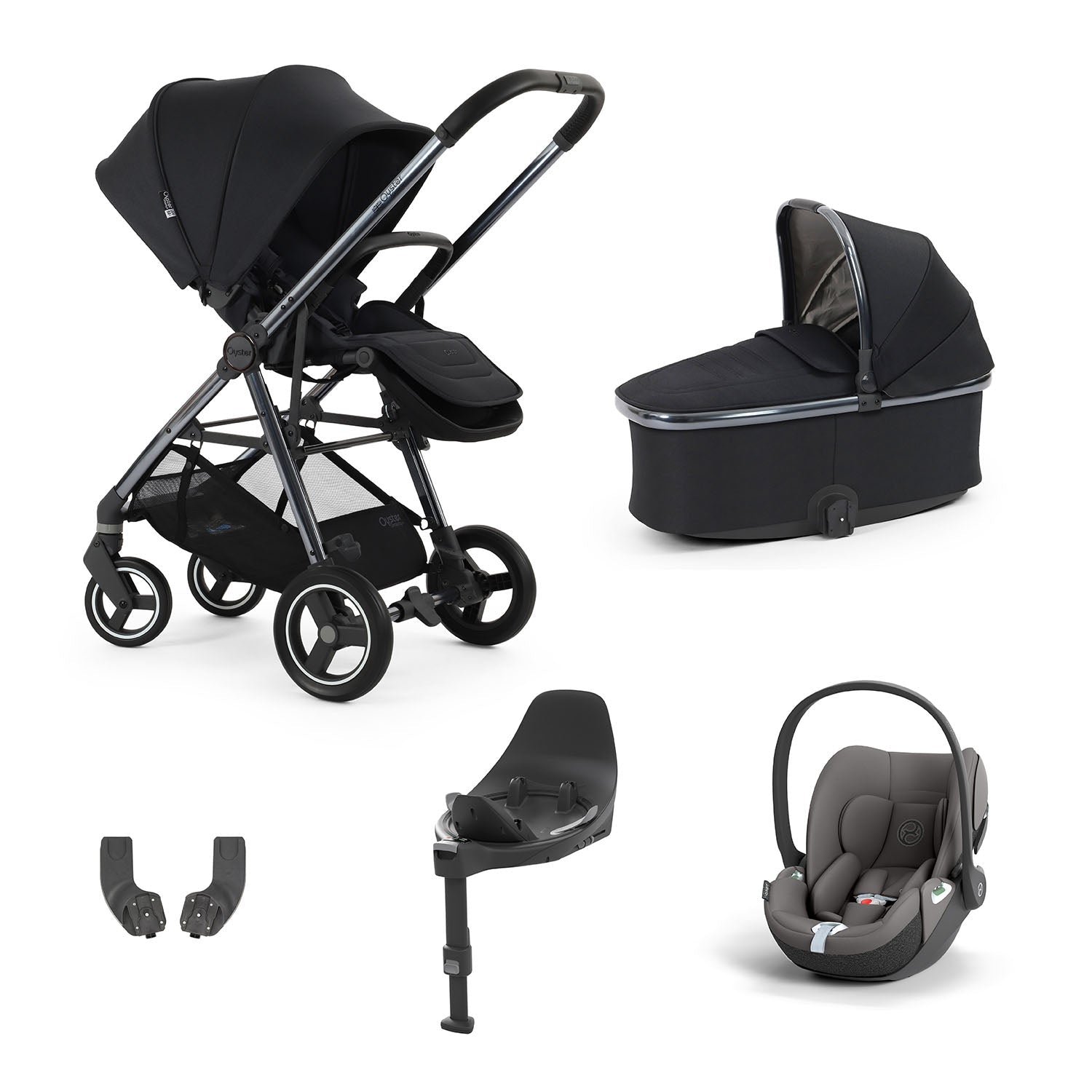 BabyStyle Oyster 4 Essential 5 Piece Cybex Cloud T Bundle - Carbonite 3