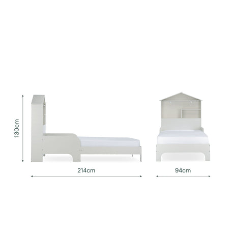 CuddleCo Play House Single Bed with Storage - Pebble